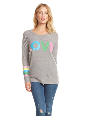 Chaser Rainbow Stripe Love Knit Pullover